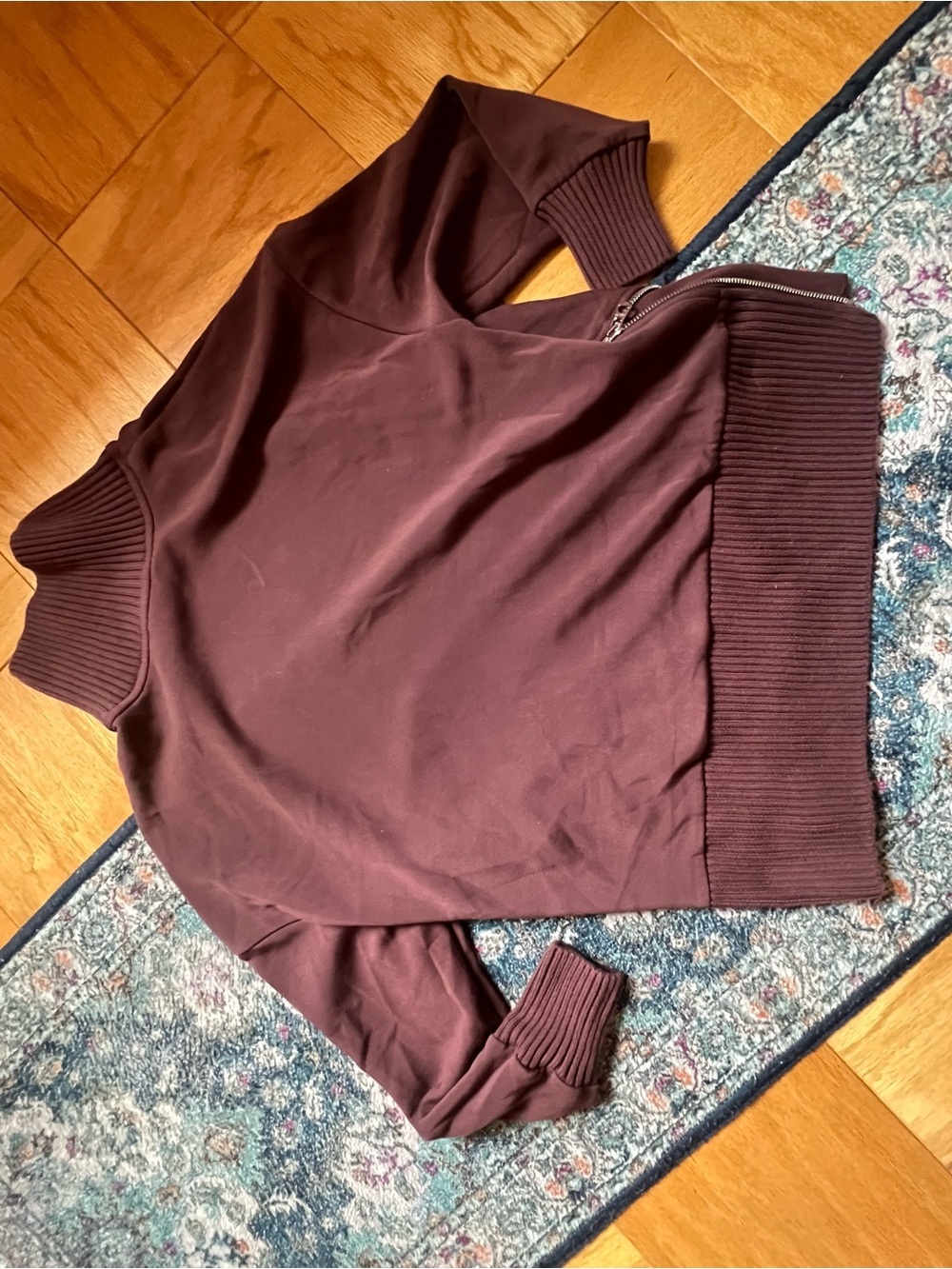 Varley Chocolate Brown Wide-Leg Lounge Pants pullover set doublesoft xs relaxed - Picture 8 of 16